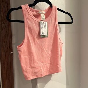 H&M Light Pink Ribbed Crop Top